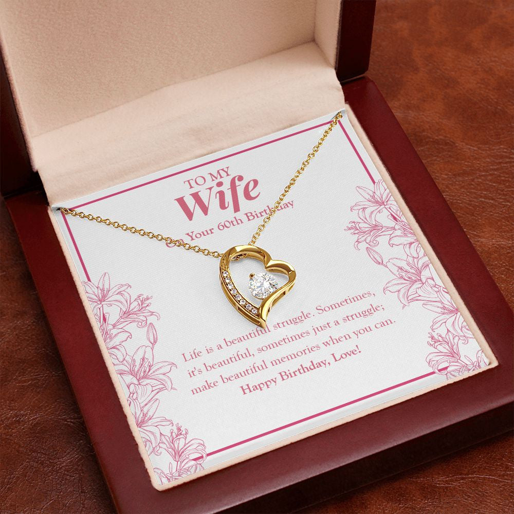 Life Is A Beautiful Struggle forever love gold pendant premium led mahogany wood box