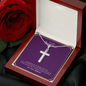 New Path, Great Adventures stainless steel cross luxury led box rose