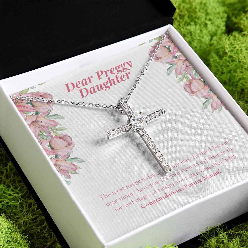 Most Magical Day Of My Life cz cross pendant close up