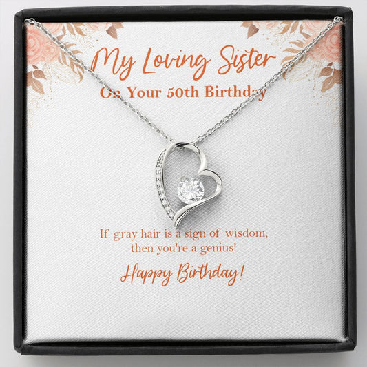 A  Sign Of Wisdom forever love silver necklace front