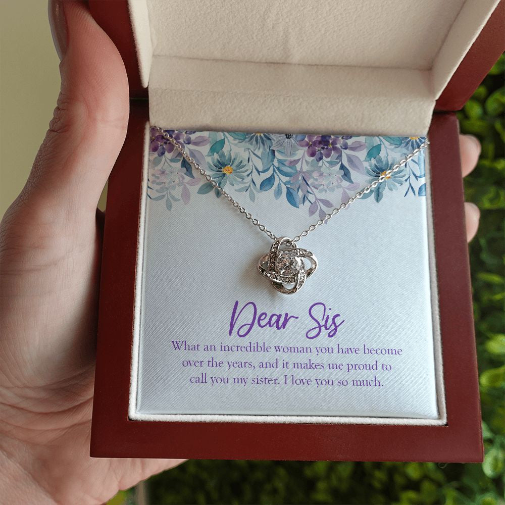 What An Incredible Woman love knot necklace luxury led box hand holding