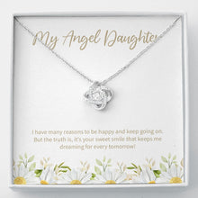 Load image into Gallery viewer, Your Sweet Smile love knot necklace front
