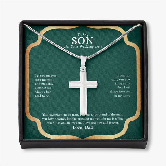 You Are My Son stainless steel cross necklace front