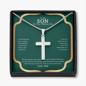 You Are My Son stainless steel cross necklace front