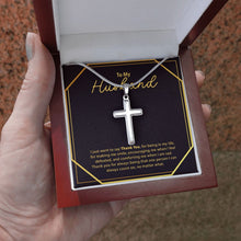 Load image into Gallery viewer, I can always count on stainless steel cross luxury led box hand holding
