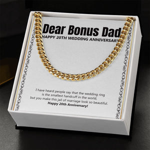 Smallest Handcuff In The World cuban link chain gold standard box