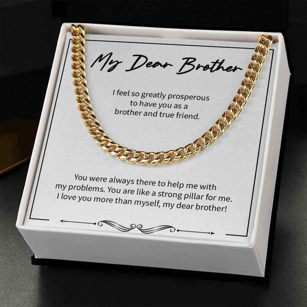 My Strong Pillar cuban link chain gold standard box
