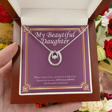 Load image into Gallery viewer, Gift From Above horseshoe necklace luxury led box hand holding
