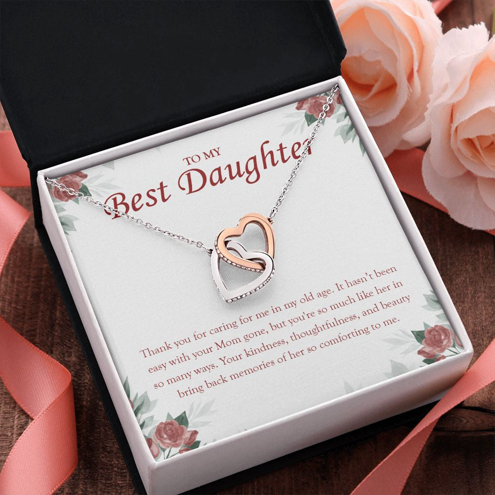 Brings Back Memories interlocking heart pendant pink flower