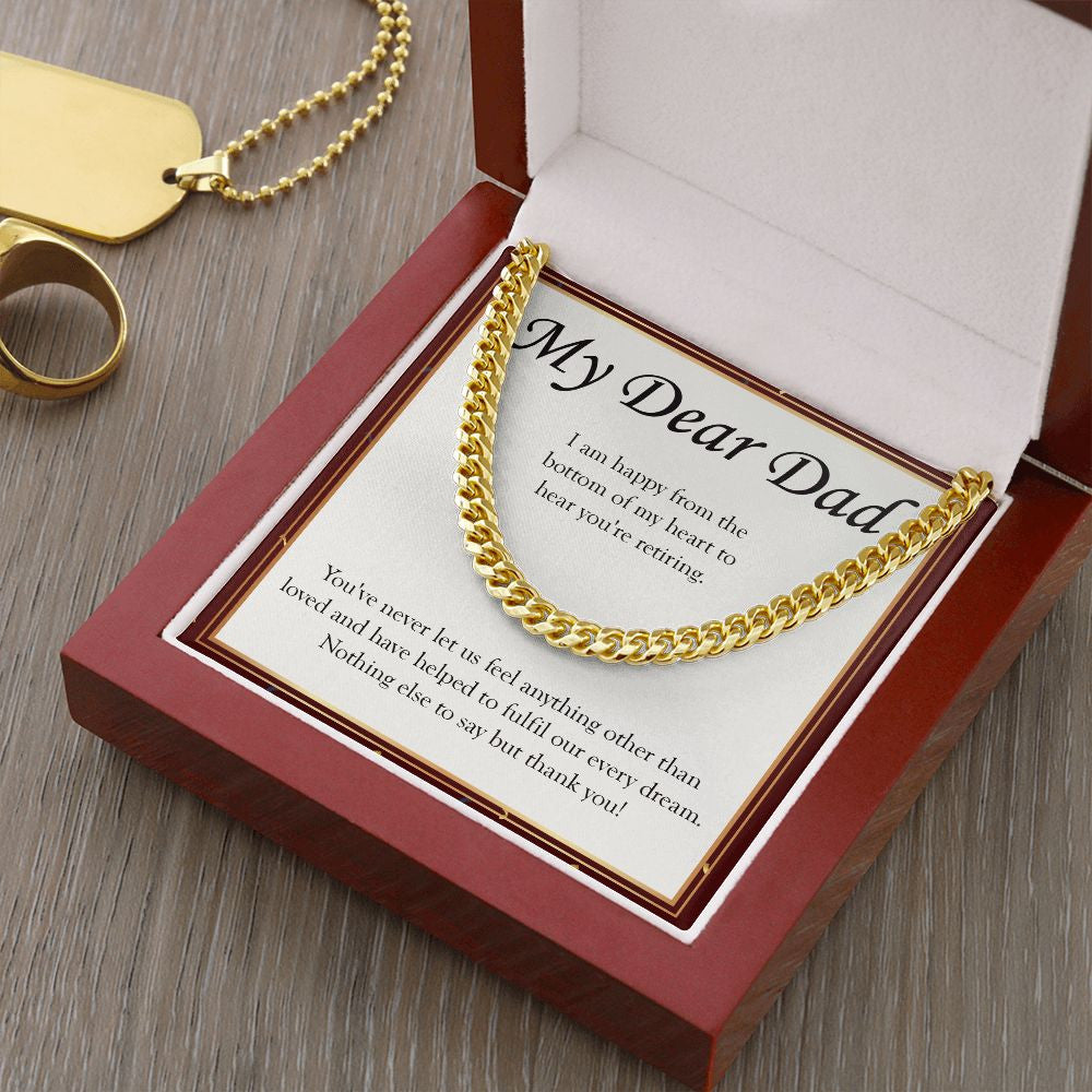 Helped Fulfill Our Dream cuban link chain gold luxury led box