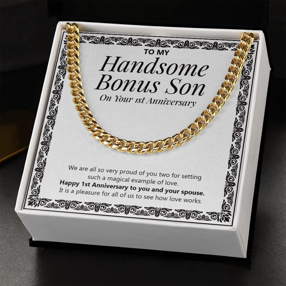 Magical Example Of Love cuban link chain gold standard box