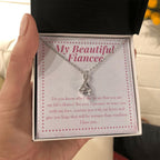 Life's Flower alluring beauty necklace in hand