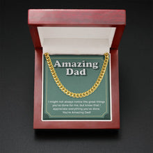 Load image into Gallery viewer, I Appreciate Everything cuban link chain gold mahogany box led
