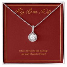 Load image into Gallery viewer, Marriage Into Gold eternal hope necklace front
