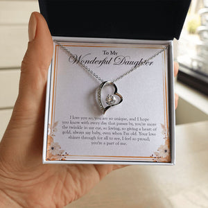 Heart Of Gold forever love silver necklace in hand