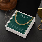 Added So Much Beauty cuban link chain gold box side view