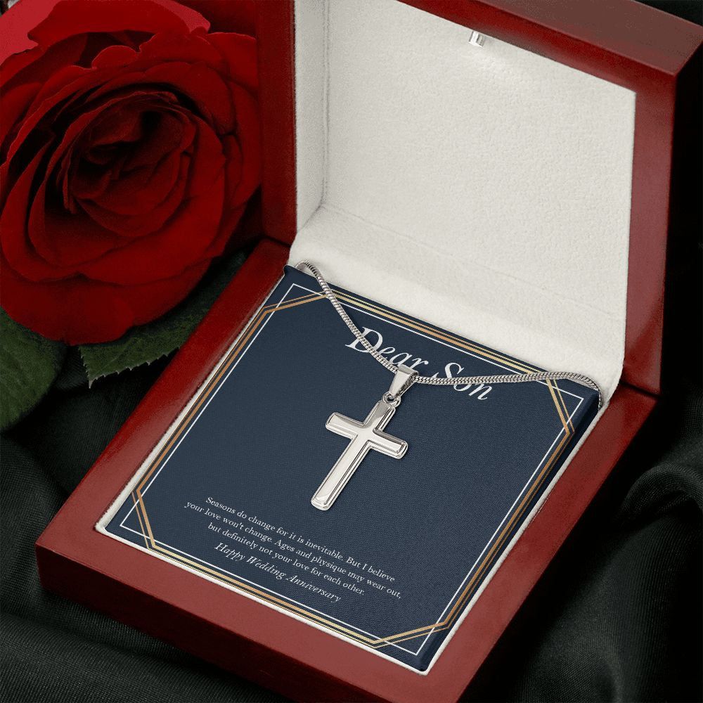 Love Won't Change stainless steel cross luxury led box rose