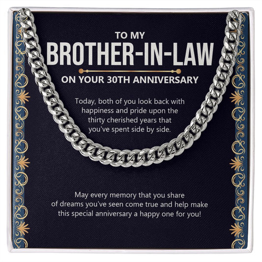Fifty Cherished Years cuban link chain silver front