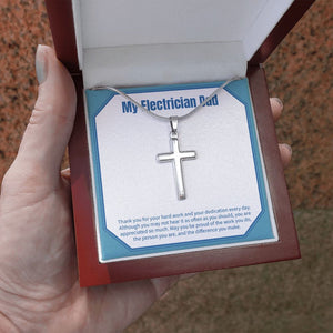 Be Proud Of Your Work stainless steel cross luxury led box hand holding