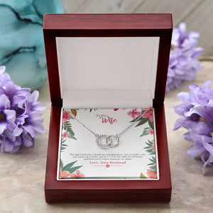 You Complete Me double circle pendant luxury led box purple flowers