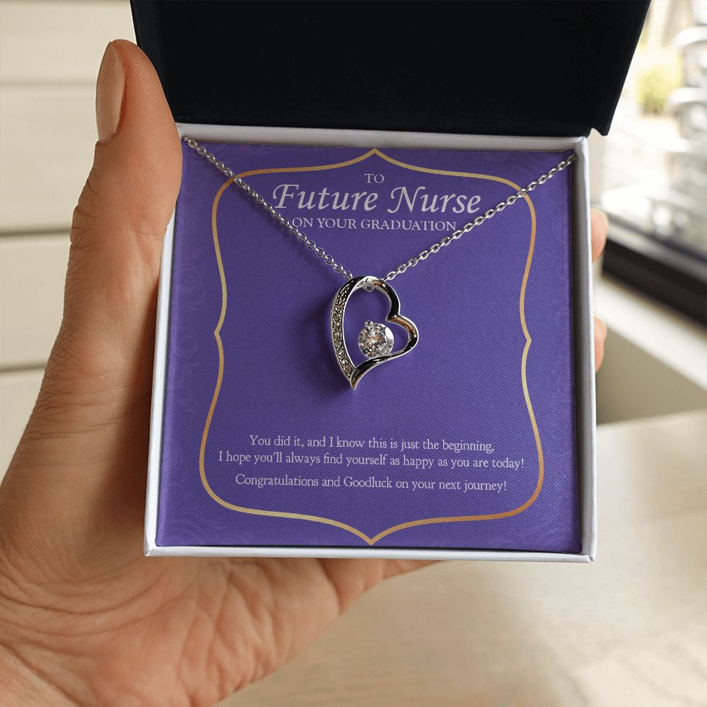 Just The Beginning forever love silver necklace in hand