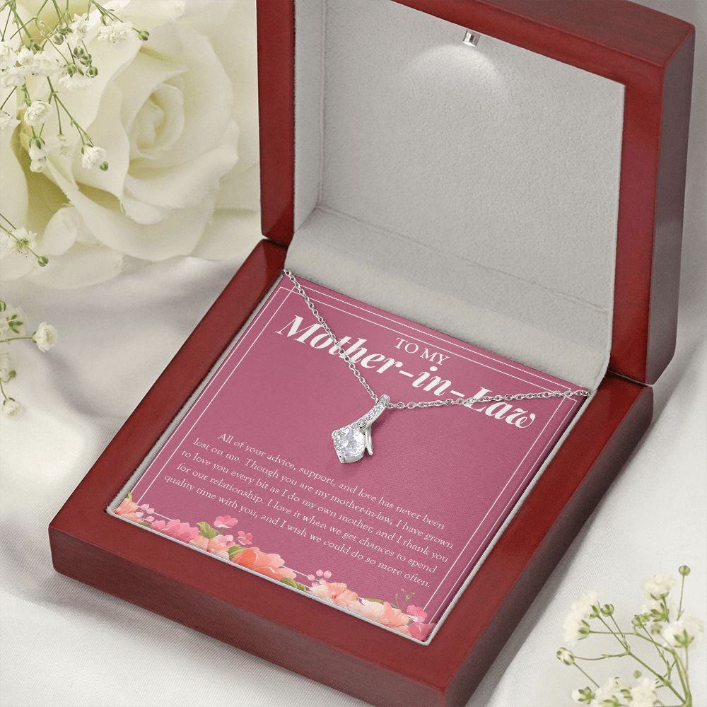 Love You As My Own Mom alluring beauty necklace premium led mahogany wood box