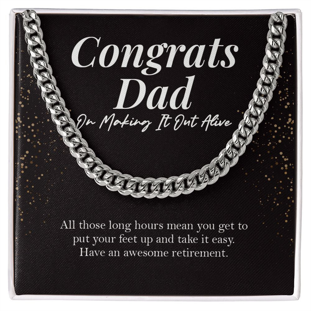 Making It Out Alive cuban link chain silver front