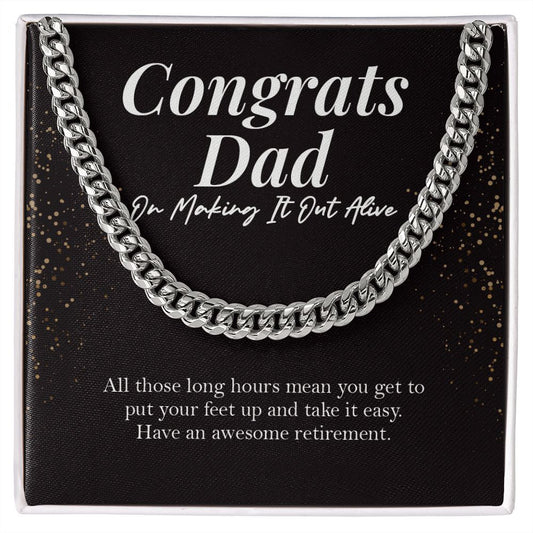 Making It Out Alive cuban link chain silver front