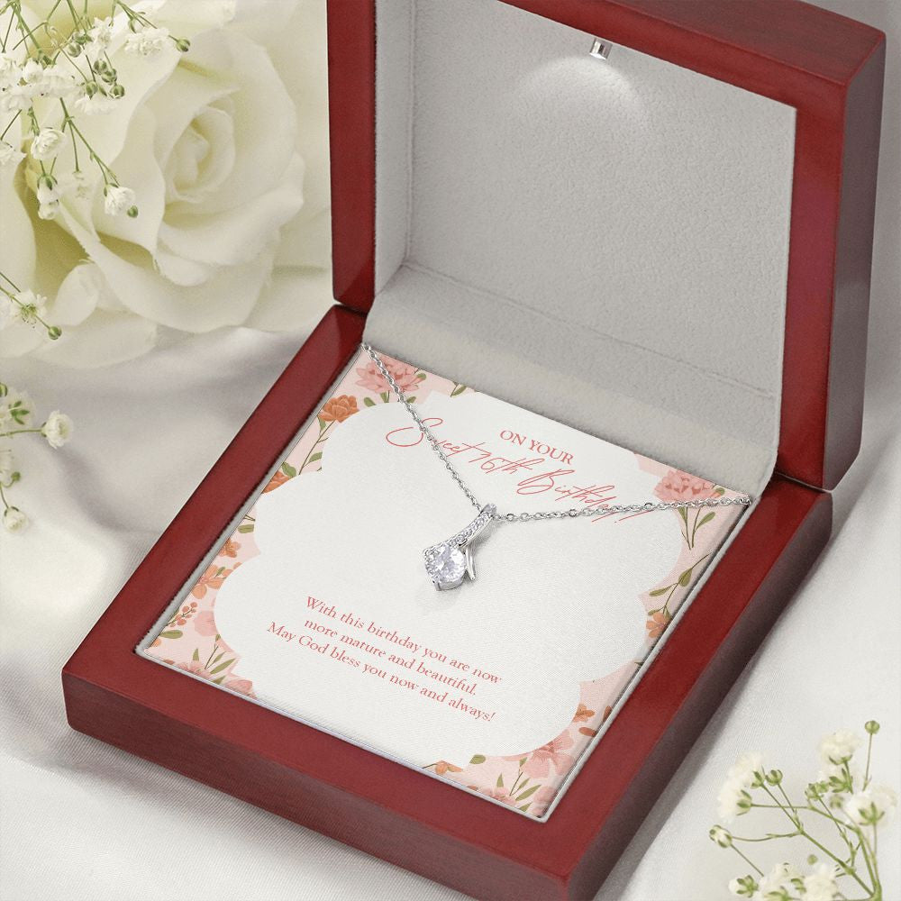 Mature And Beautiful alluring beauty necklace premium led mahogany wood box