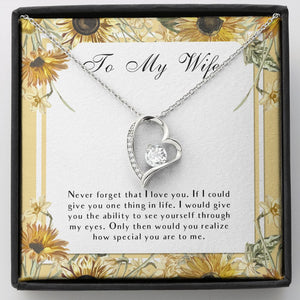 Special You Are forever love silver necklace front