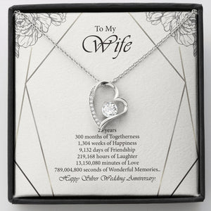 Wonderful Memories forever love silver necklace front