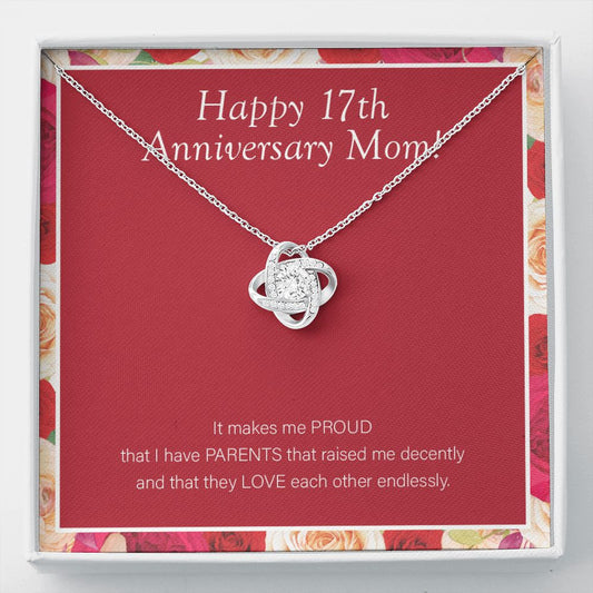 Raised Me Decently love knot necklace front