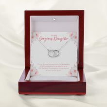 Load image into Gallery viewer, Most Beautiful Rose double circle necklace premium led mahogany wood box
