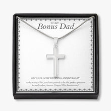 Load image into Gallery viewer, The Perfect Partners stainless steel cross necklace front
