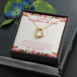 You Are A Special Part forever love gold necklace front