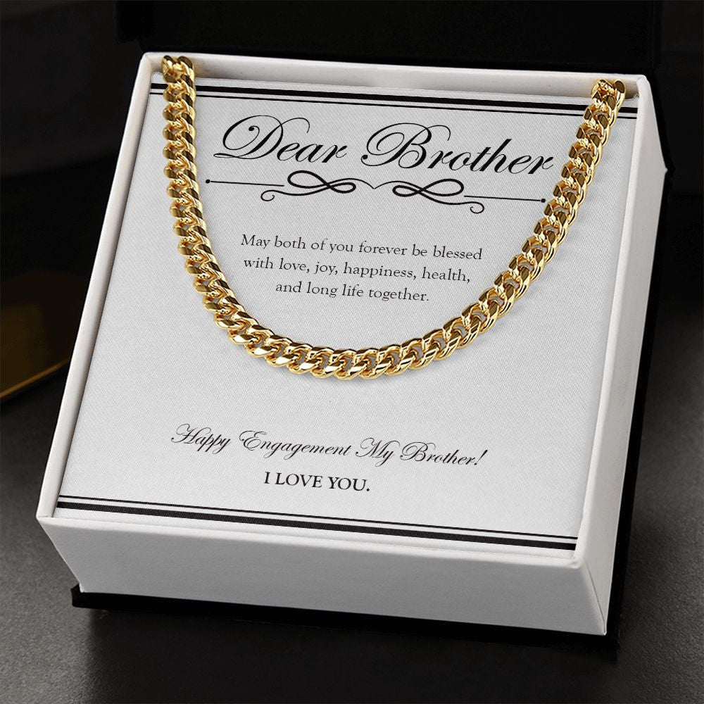 Forever Be Blessed cuban link chain gold standard box