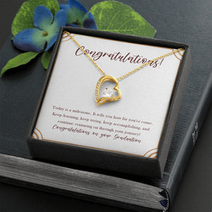 Today Is A Milestone forever love gold necklace front