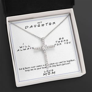 Always Be There cz cross necklace close up