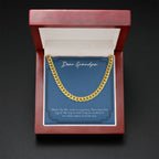 Work Is A Journey cuban link chain gold mahogany box led