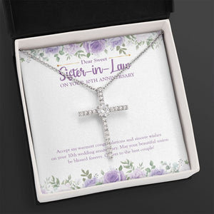 Your Blessed Beautiful Union cz cross necklace close up