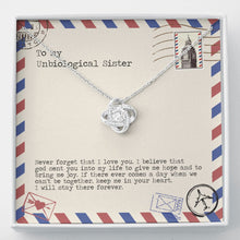 Load image into Gallery viewer, Keep Me In Your Heart love knot necklace front

