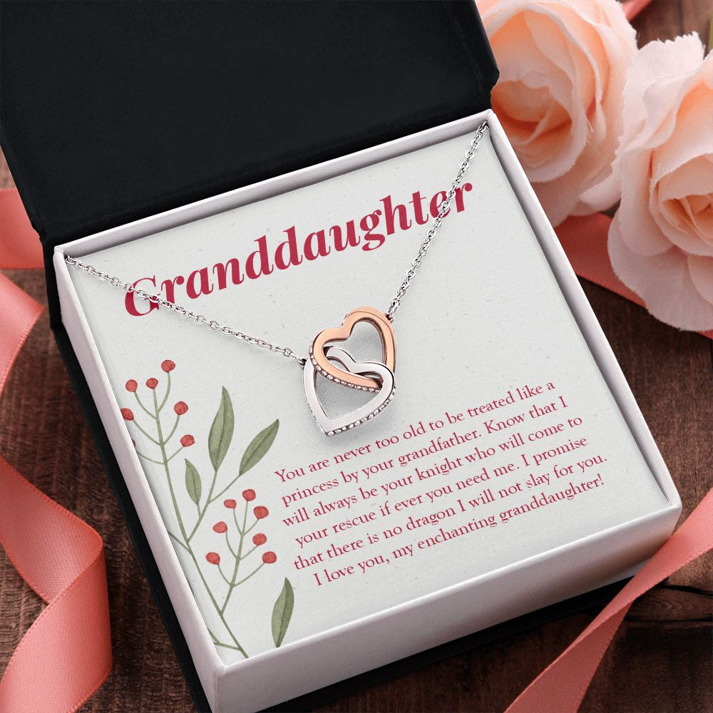 Treated Like A Princess interlocking heart pendant pink flower