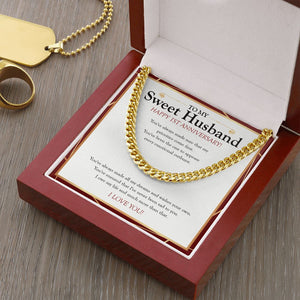 I've Never Been Sad To You cuban link chain gold luxury led box