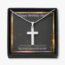 Load image into Gallery viewer, The Best In The World stainless steel cross necklace front
