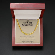 Load image into Gallery viewer, Delicious Food You Make cuban link chain gold mahogany box led
