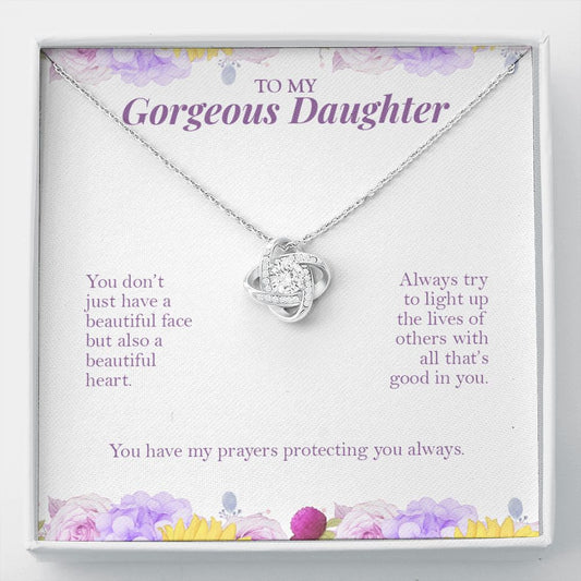 Light Up The Lives love knot necklace front
