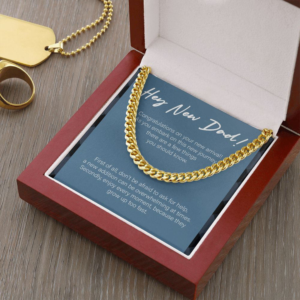 Embark On New Journey cuban link chain gold luxury led box