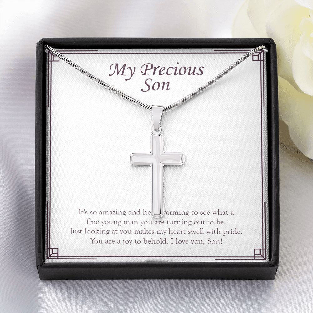 Fine Young Man You Are stainless steel cross yellow flower