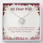 So Grateful To You love knot necklace front