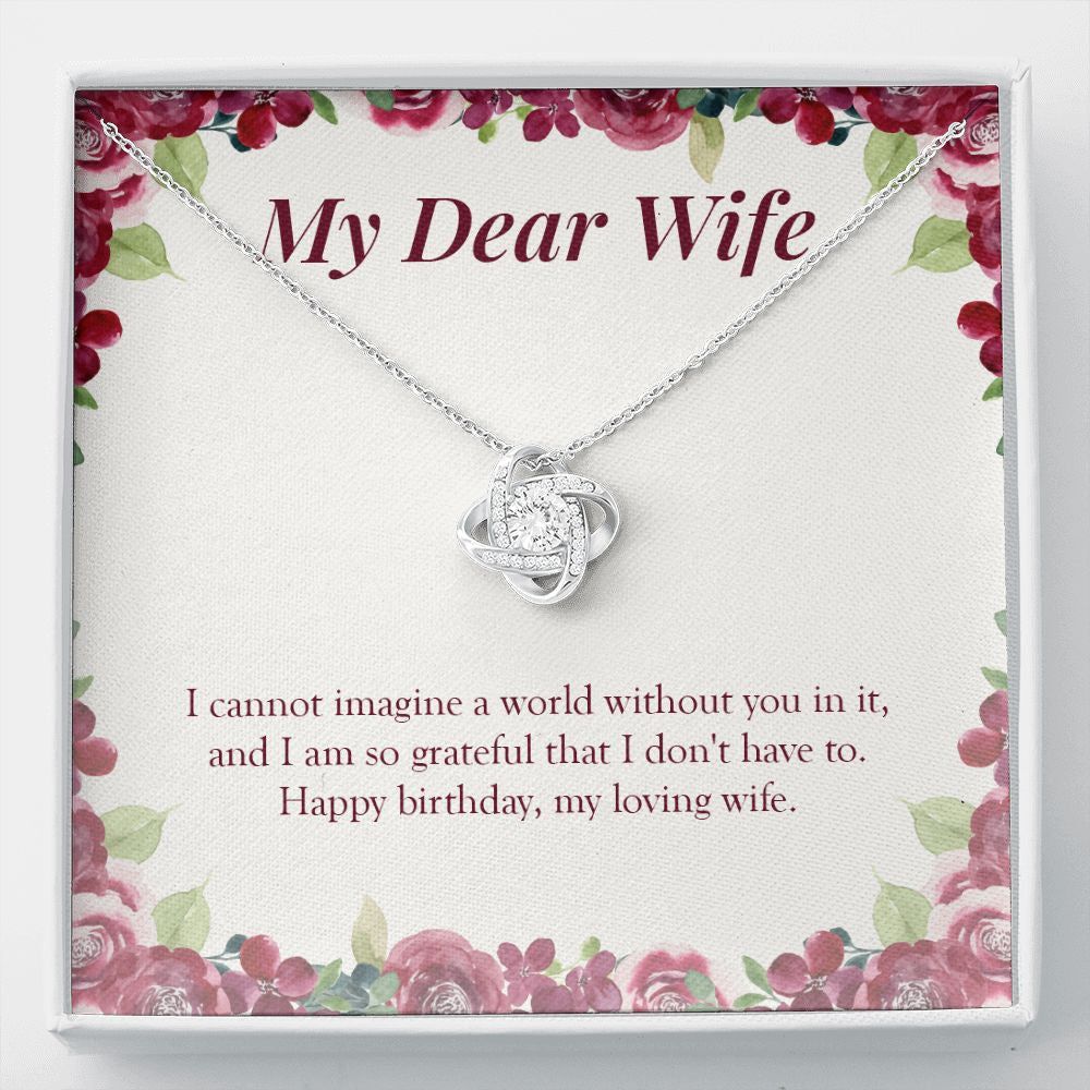 So Grateful To You love knot necklace front